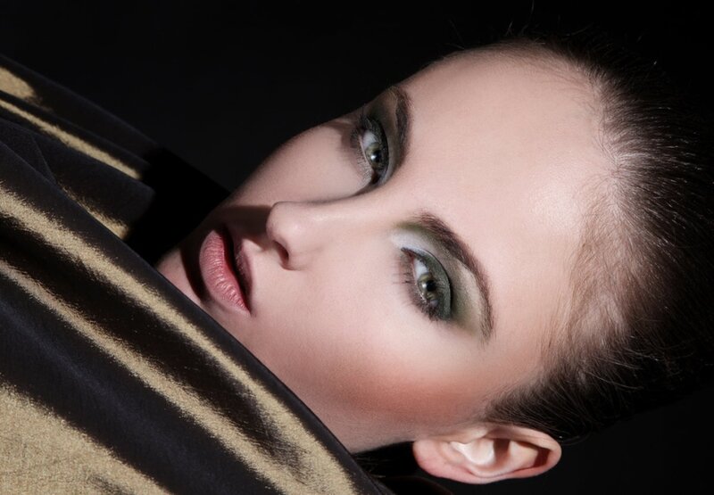 Woman with Green Eyeshadow — Black, Dramatic