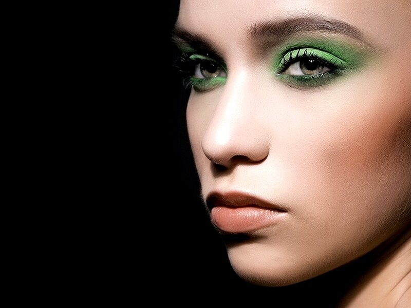 Woman with Green Eyeshadow — Dramatic