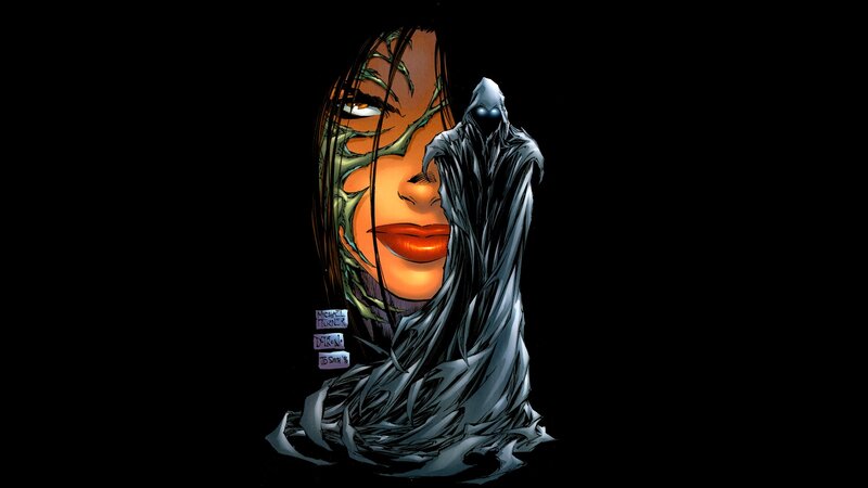 Woman with Green Face — Black