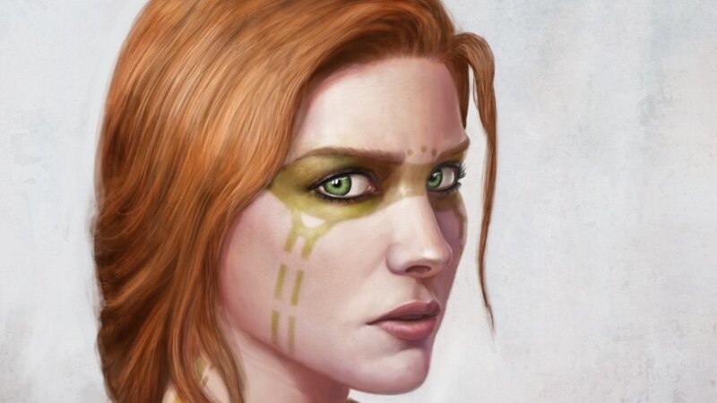 woman with green face paint