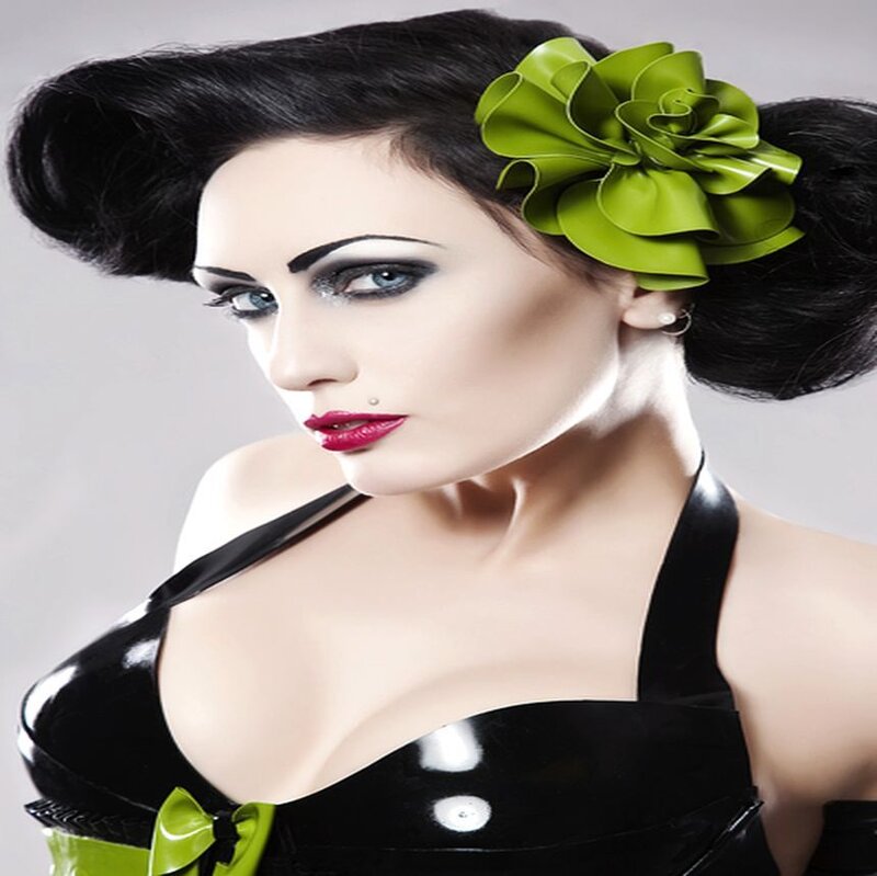 Woman with Green Flower