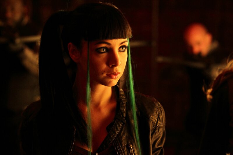 Woman with Green Hair — Black, Dramatic, Night, Photograph