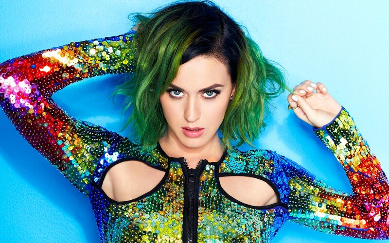 Woman with Green Hair — Blue, Confident, Photograph