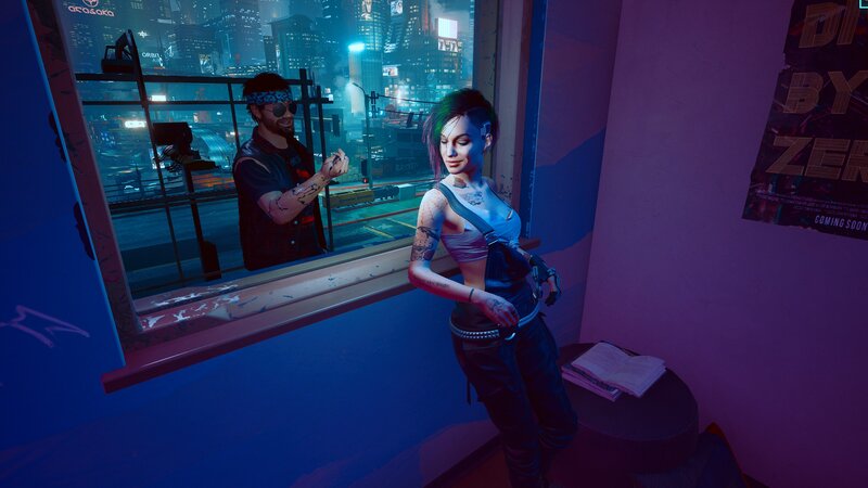 Woman with Green Hair — Blue, Nocturnal