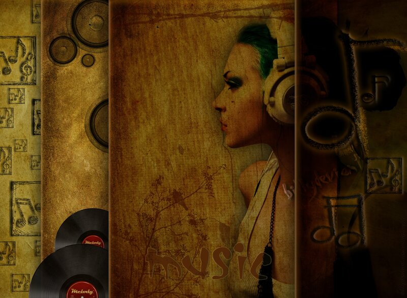 Woman with Green Hair — Brown, Moody