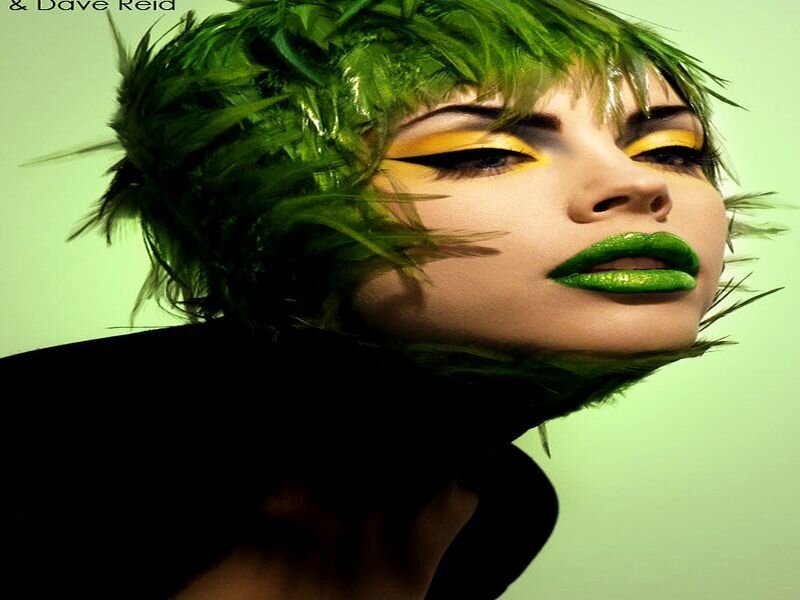 Woman with Green Hair — Dramatic