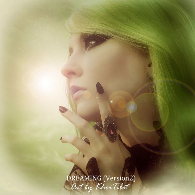 Woman with Green Hair — Dreamy, Digital Art