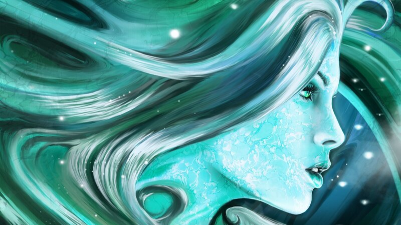 Woman with Green Hair — Ethereal, Digital Art