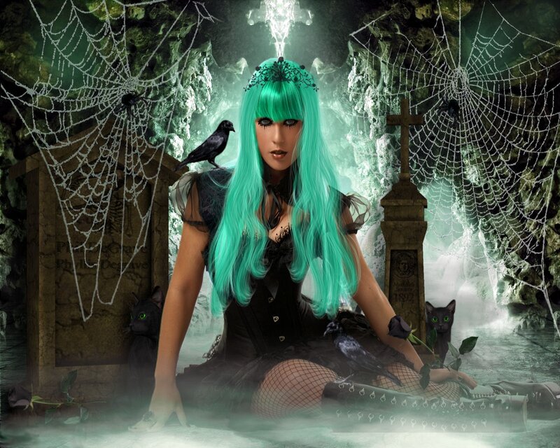 Woman with Green Hair — Gothic