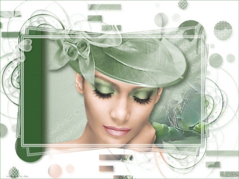 woman with green hat and makeup