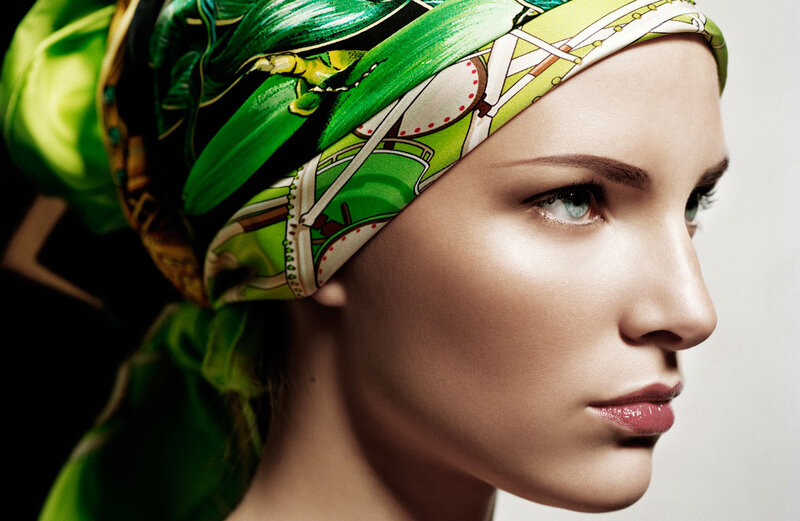 Woman with Green Headscarf — Dramatic