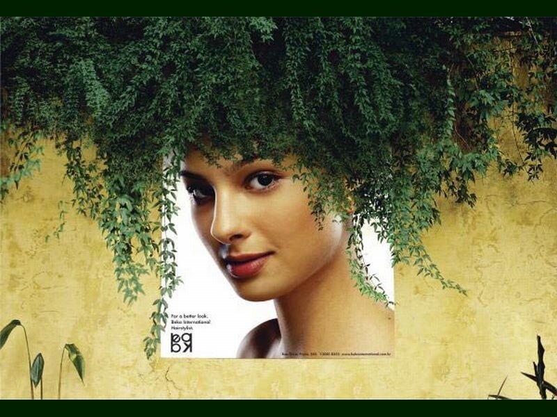 Woman with Green Leaves — Natural