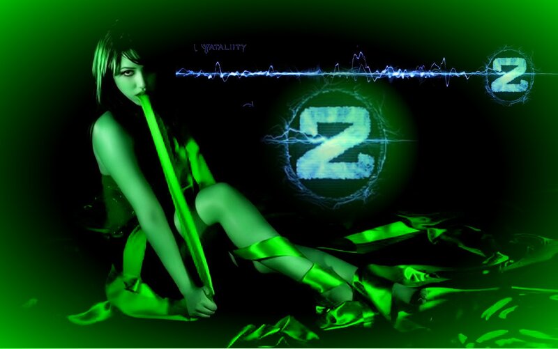 Woman with Green Light — Dark