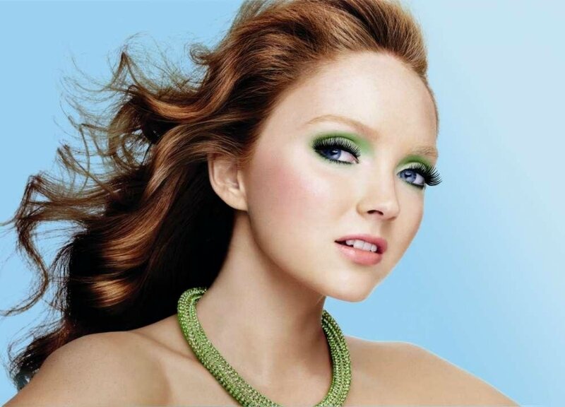 Woman with Green Makeup — Blue, Dramatic