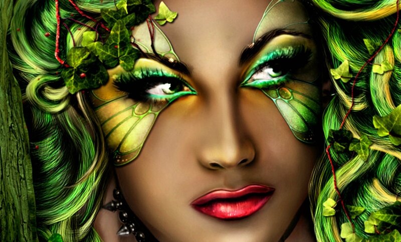 Woman with Green Makeup — Fantastical