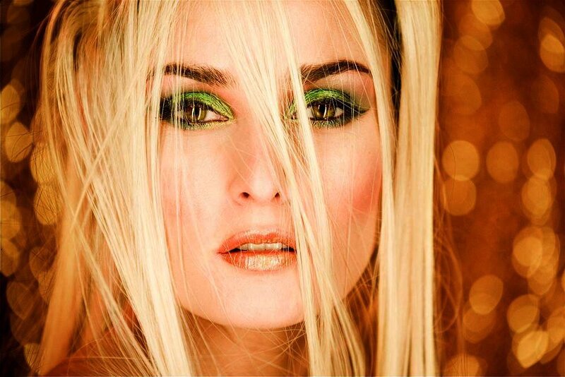 Woman with Green Makeup — Gold