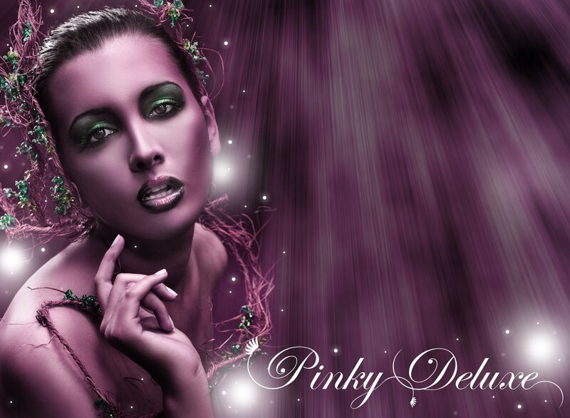 Woman with Green Makeup — Purple