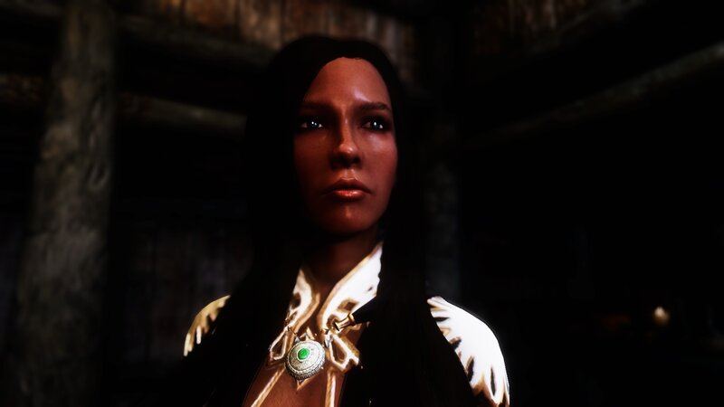 Woman with Green Pendant — Black