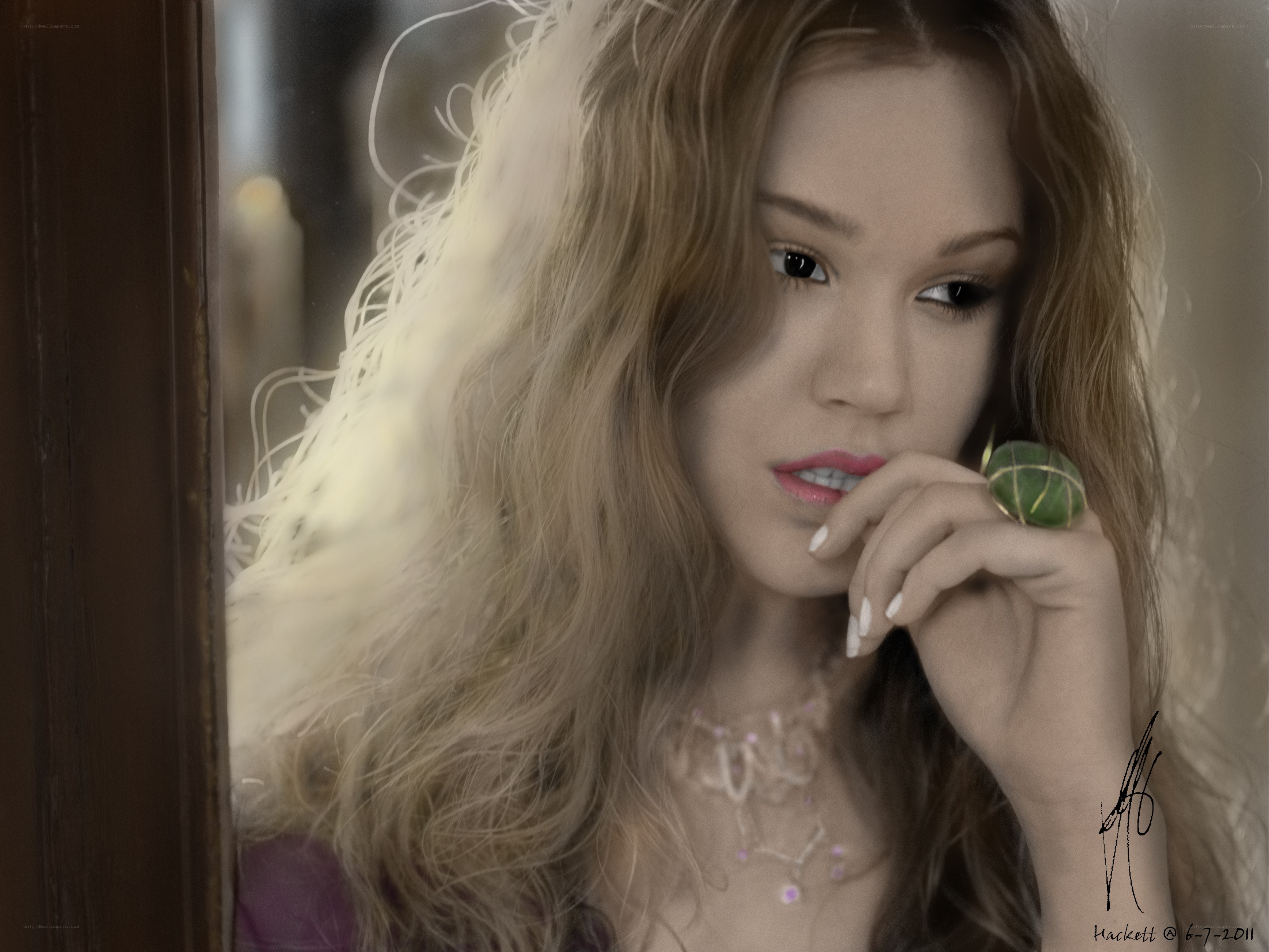 woman with green ring