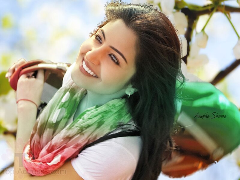 Woman with Green Scarf — Cheerful