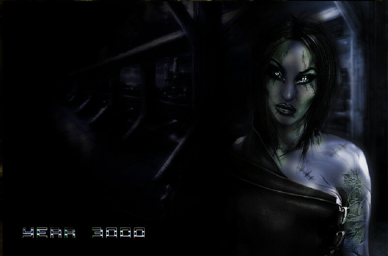 Woman with Green Skin — Black