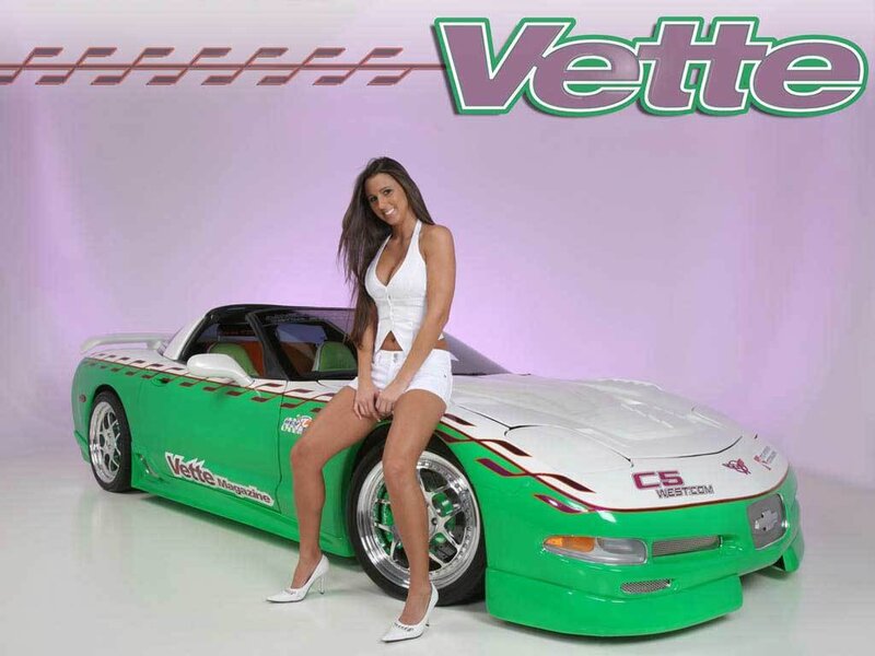 Woman with green sports car
