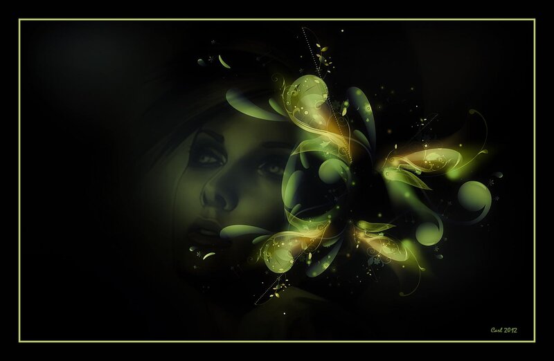 Woman with Green Swirls
