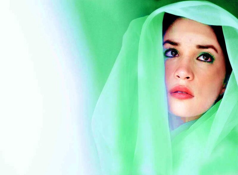 Woman with Green Veil — Dramatic, Photograph