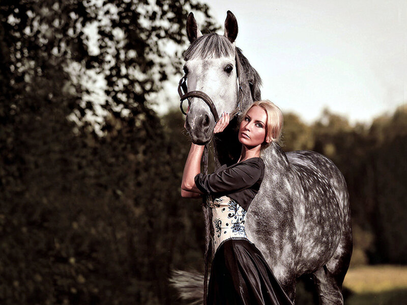 Woman with Grey Horse