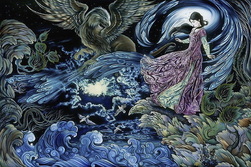 Woman with Griffin