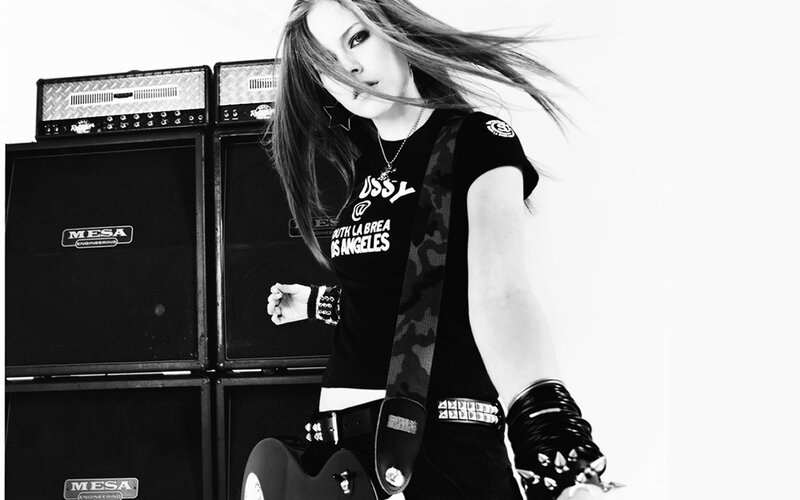 Woman with Guitar — Black, Dramatic, Photograph, Amplifiers