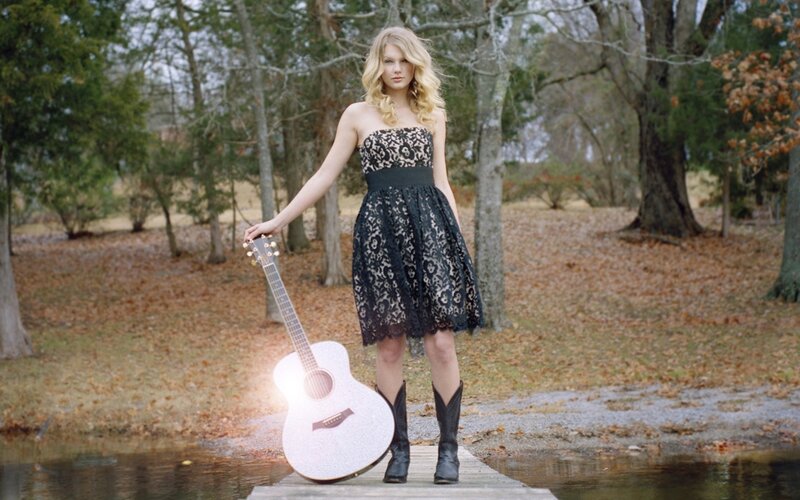 Woman with Guitar — Black, Serene