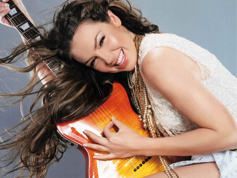 Woman with Guitar — White, Energetic
