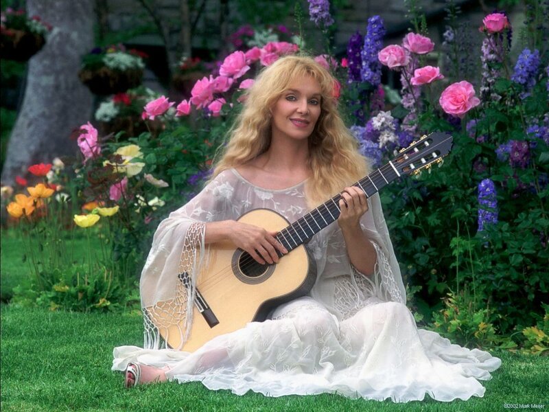 Woman with Guitar — White, Serene