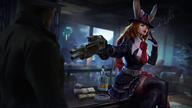 Woman with Gun and Cigarette — Black