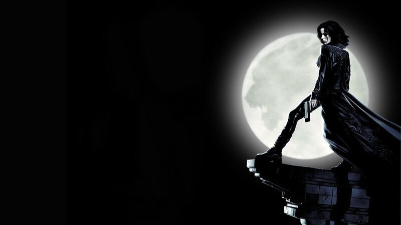 woman with gun in moonlight