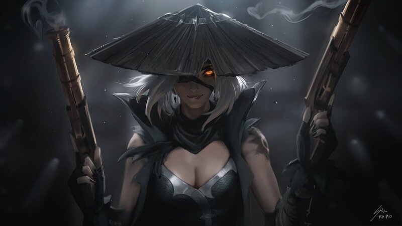 Woman with Guns and Hat