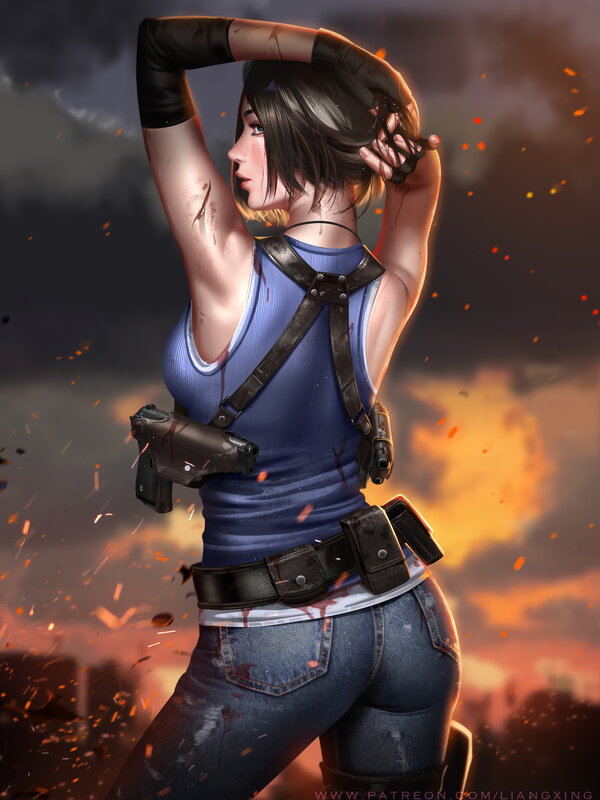 Woman with Guns — Blue