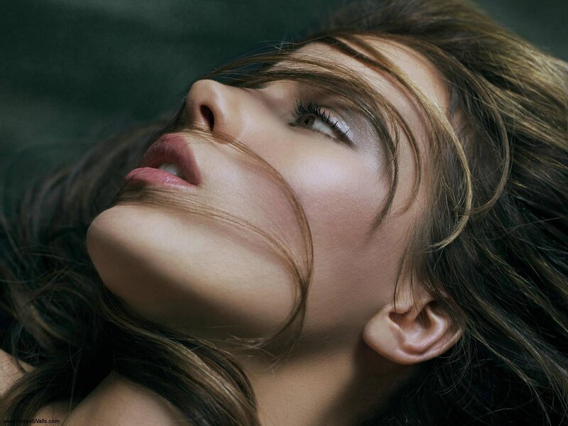 woman with hair blowing