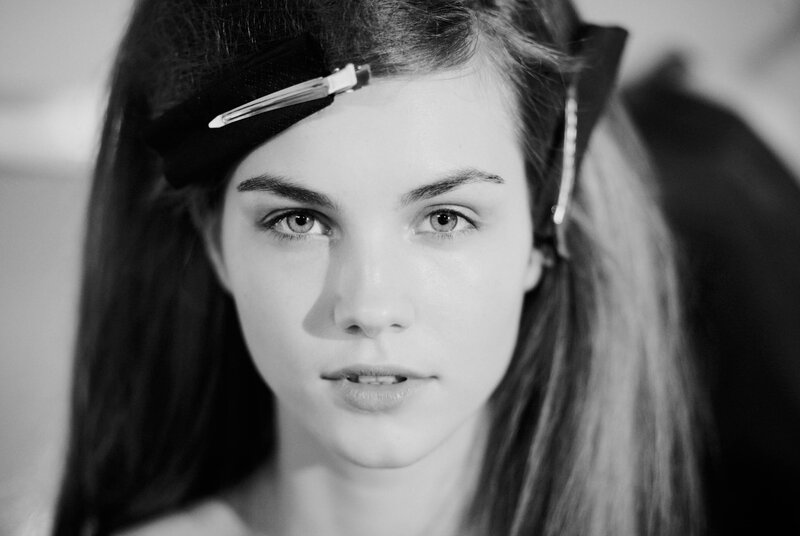 woman with hair clips