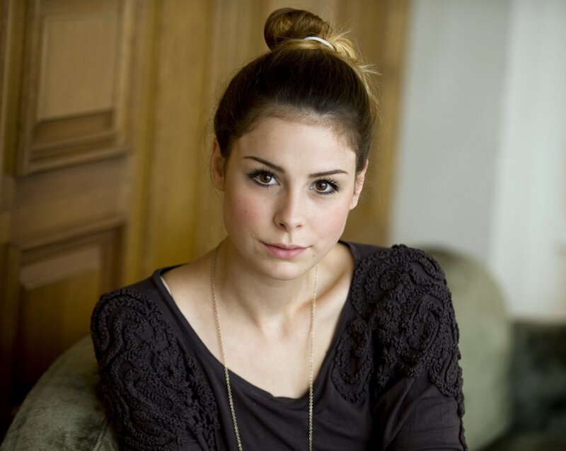 Woman with Hair in Bun — Black, Neutral, Photograph