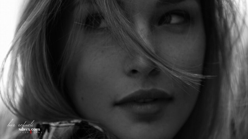 woman with hair in her face