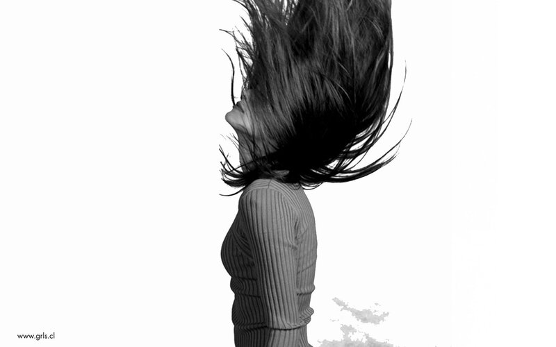 woman with hair in motion