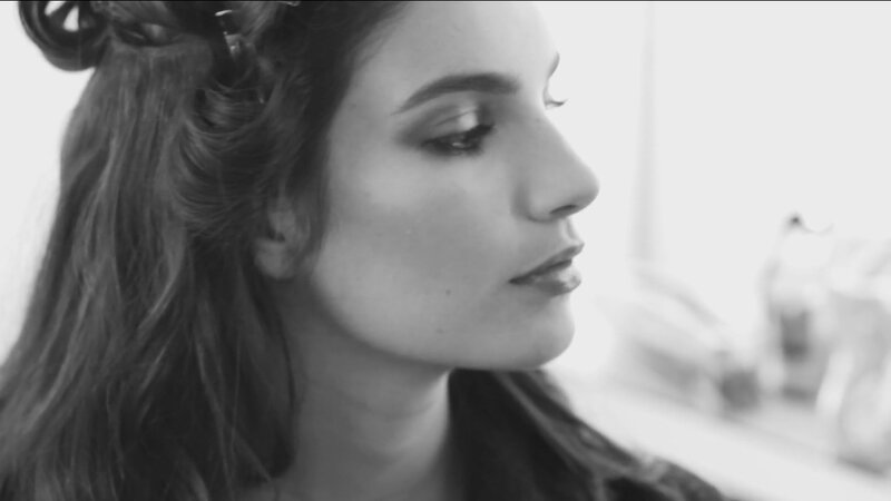 Woman with Hair in Rollers — Black