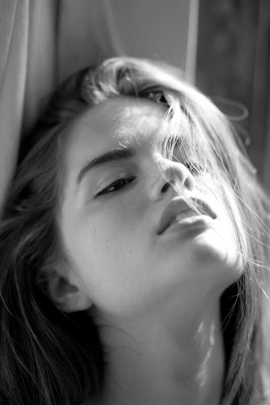 Woman with Hair in Sunlight — Black