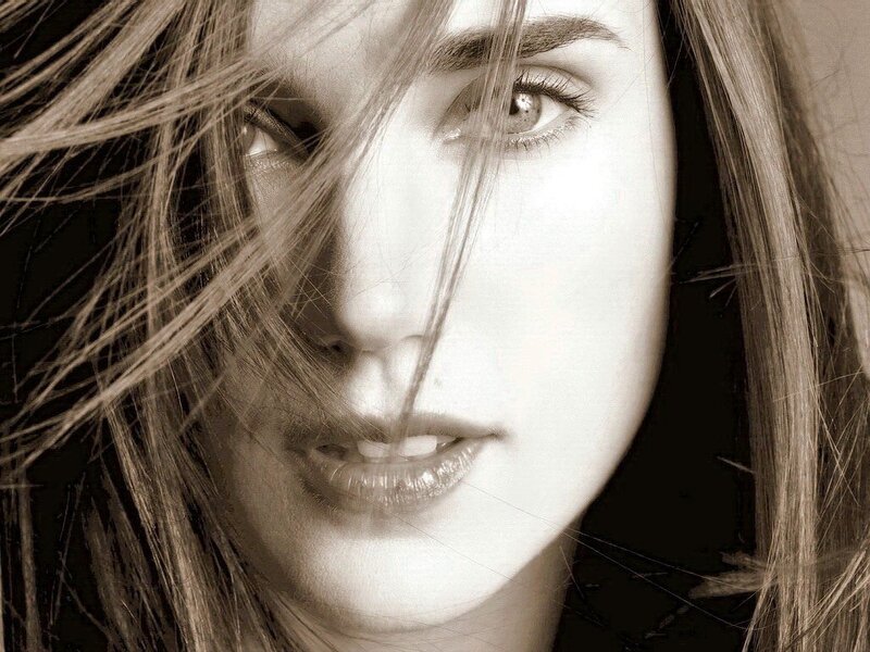 woman with hair in wind