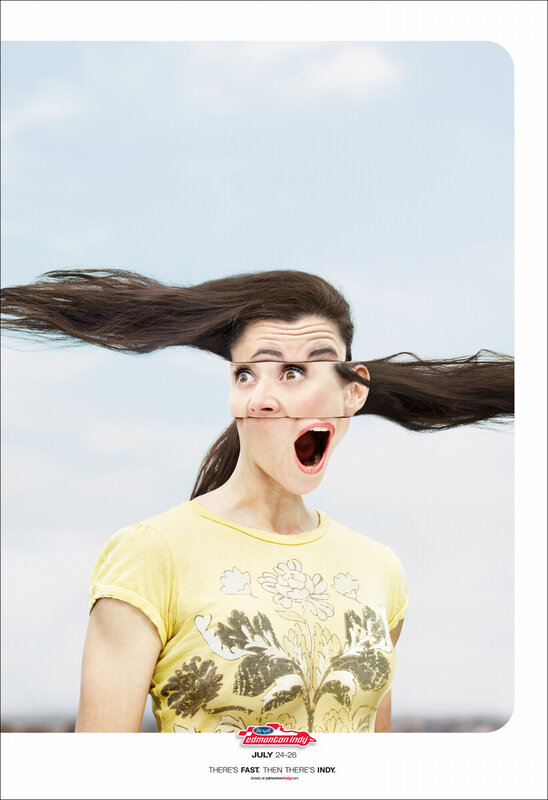 woman with hair in wind