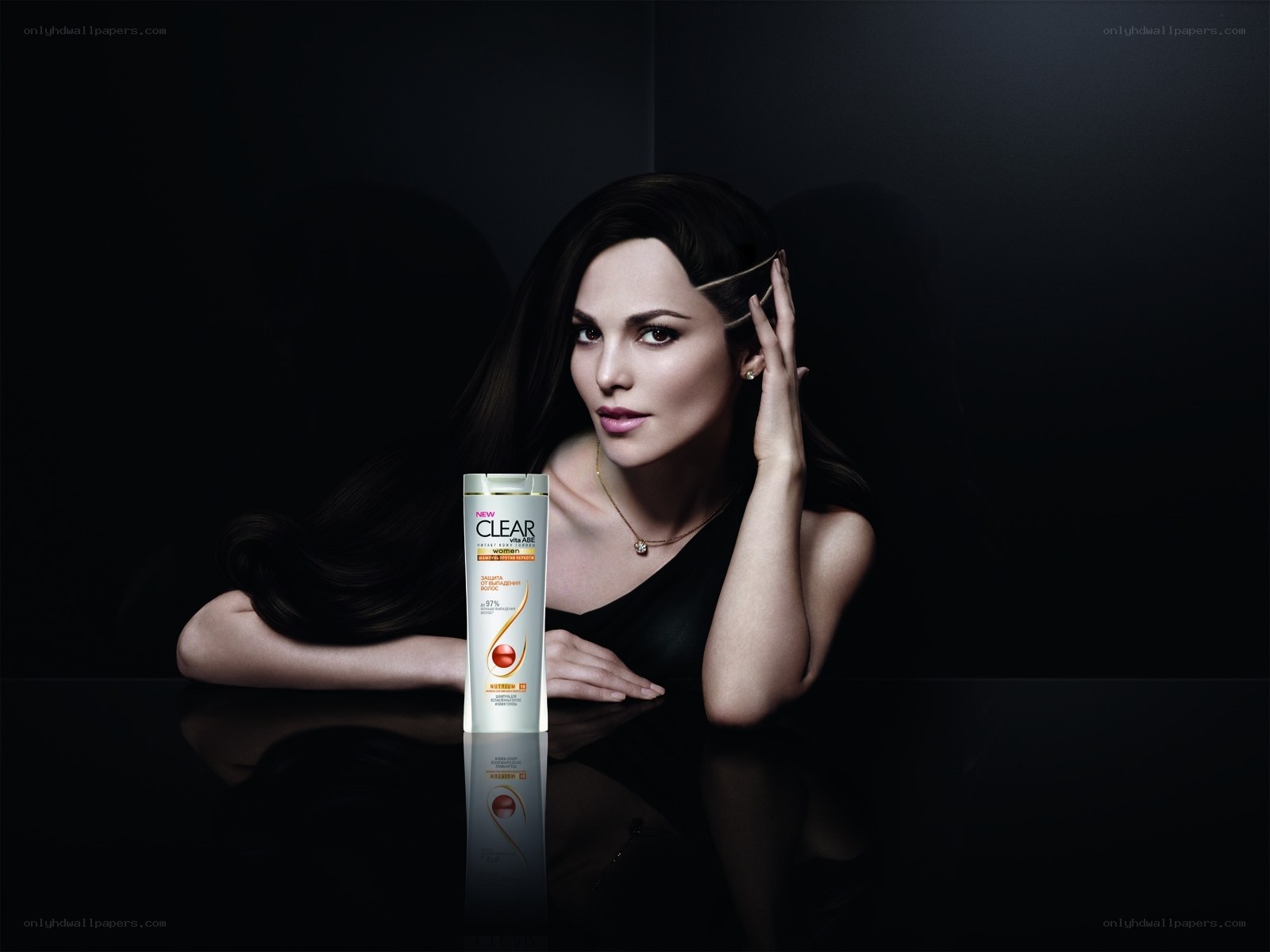 woman with hair product