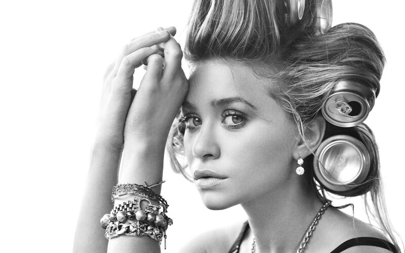 woman with hair rollers