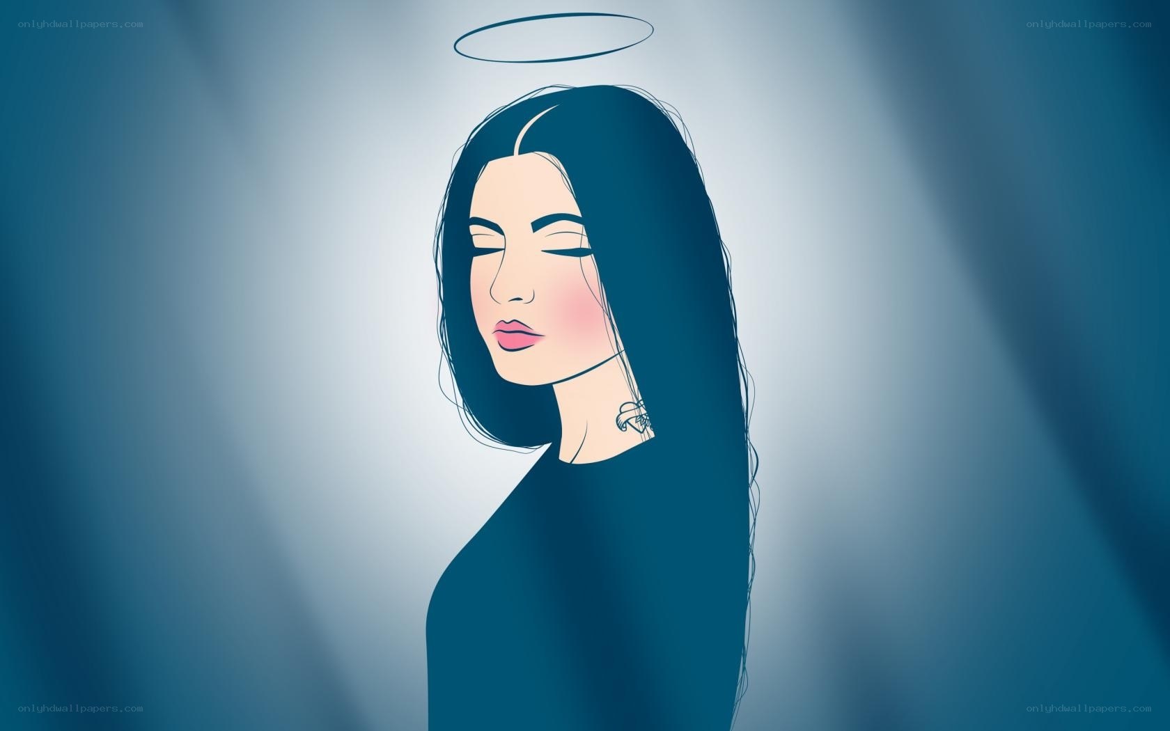 woman with halo illustration